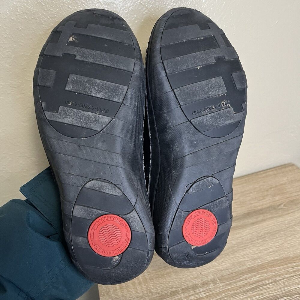 Fitflop Womens Black SHUV Leather Slip-On Clogs Sz 7.5 Comfort Microwobbleboard - Picture 8 of 10